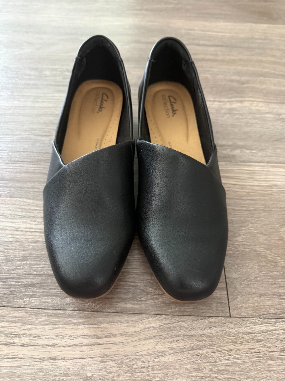 Clarks Juliet Palm Black Leather Loafers New in Box Size 10